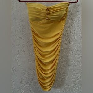 Yellow Ruched Sun mini dress